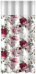 Schöner Vorhang in Weiß mit rosa Blumen