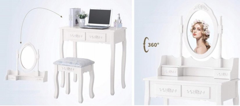 Toaletný stolík s veľkou zásuvkou