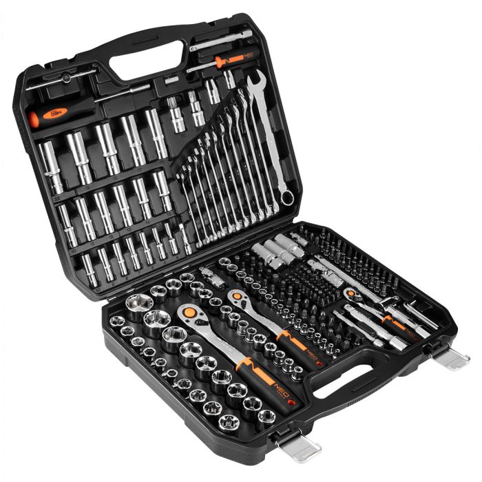 Nástrčkové kľúče 1/2", 3/8", 1/4", sada 219 ks, CrV 10-076 NEO