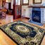 Tmavo modrý luxusný koberec do obývacej izby