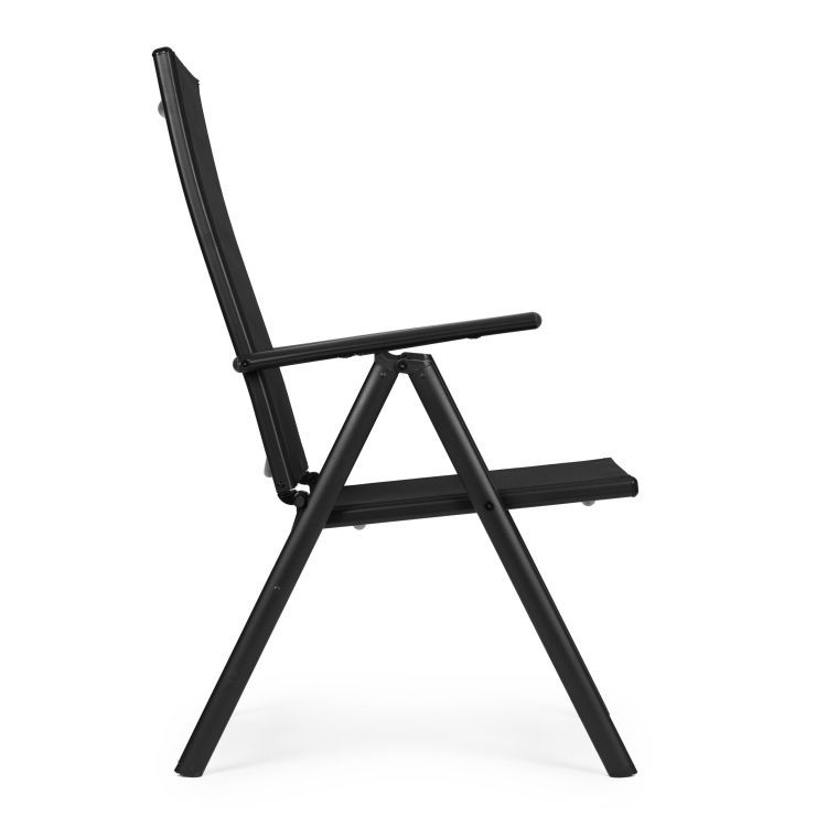 Sada 2 skladacích záhradných stoličiek s nastaviteľným operadlom - čierna