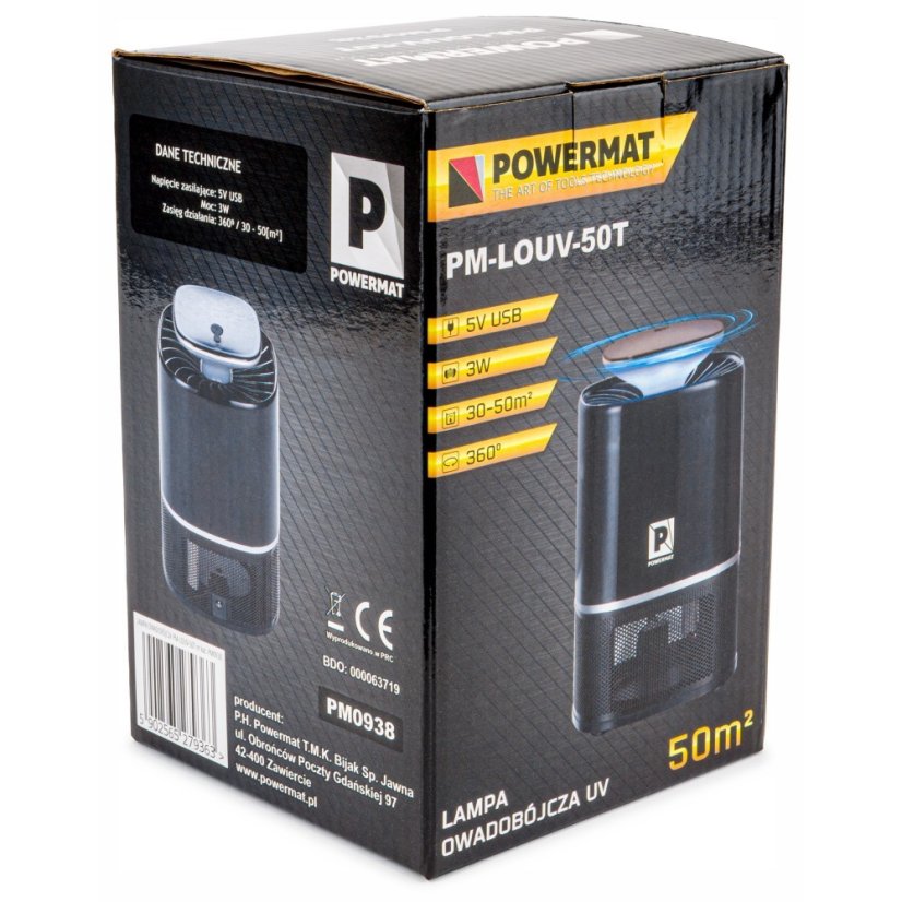 Elektrický lapač hmyzu LED UV PM-LOUV-50T
