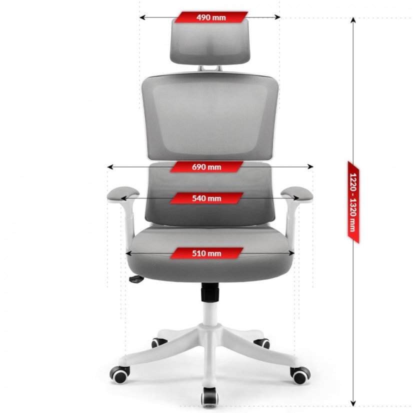 Szürke-fehér irodai szék HC-1011