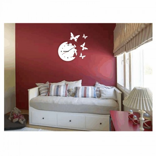 Ceas de perete modern cu fluturi