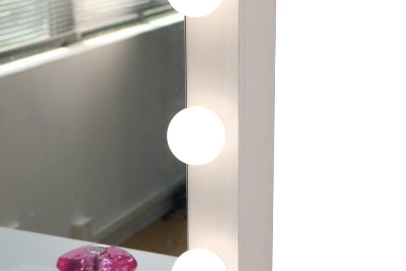 Veľký toaletný stolík biely s osvetlením 80 x 40 x 110cm