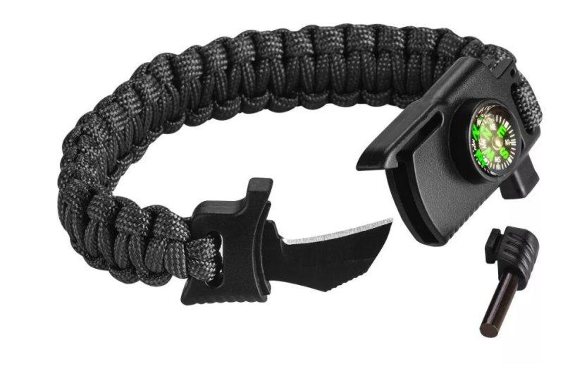 3-teiliges Set NEO TOOLS Stirnlampe, 5-in-1-Armband, Klappmesser