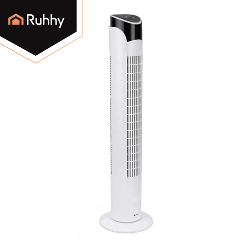 Tihi beli stoječi ventilator z daljinskim upravljalnikom in LED zaslonom