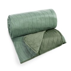 Zeleno velurno pregrinjalo z valovitim prešitjem