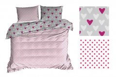 Ružičasta dvokrevetna posteljina sa srcima