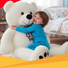 Kuscheliger Teddybär mit Schleife - weitere Größen