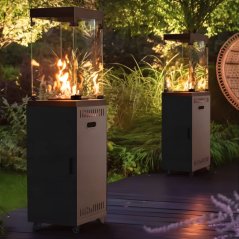 Plynový sálavý ohřívač 13 kW se skleněným krbem