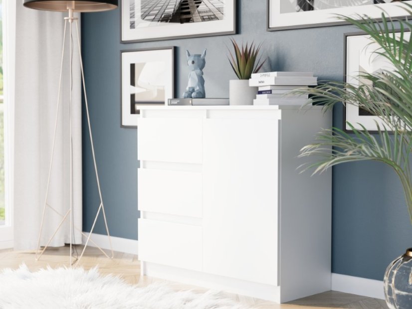Komoda R-80-S3 se zásuvkami 80 cm - různé barevné varianty - Barva produktu: antracit mix bílá
