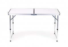 Skladací cateringový stôl 119,5x60 cm biely so 4 stoličkami