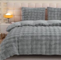 Extra meleg plüss ágynemű - szürke