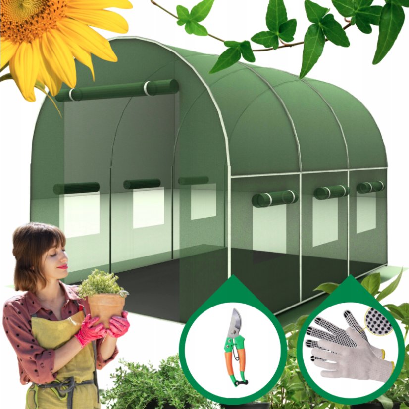 Verstärktes Gartenfoliengewächshaus PREMIUM 2 × 3 m + GESCHENK