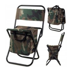 Skládací kempingová židle s úložným prostorem - Rybářské křeslo s taškou