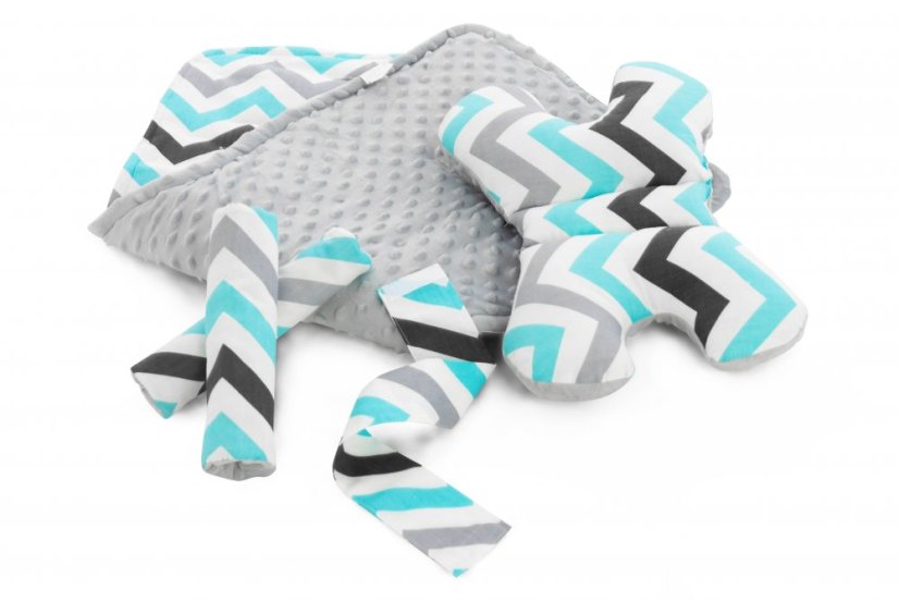 Univerzális babakocsi alátét rózsaszín/ szürke geometrikus mintával