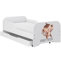 Dječji krevet 140 x 70 cm sa majmunom