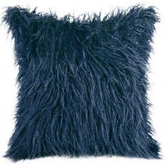 Декоративна кожена покривка за легло в тъмно синьо 45 x 45 cm
