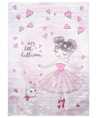 Rosa Teppich für Kinder mit Ballerina