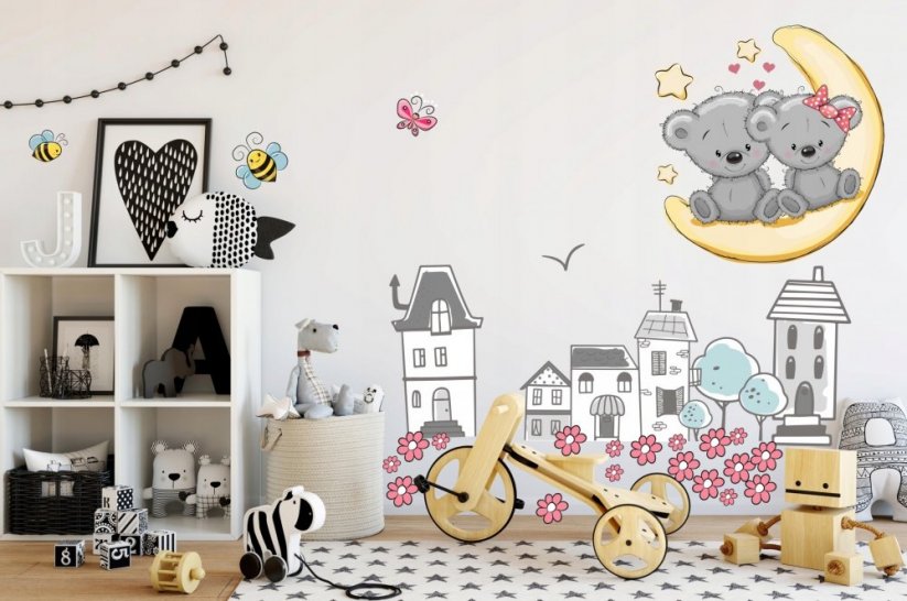 Dekorativer Aufkleber für ein Kinderzimmer - Märchenlandschaft 60 x 120 cm - Größe: 60 x 120 cm