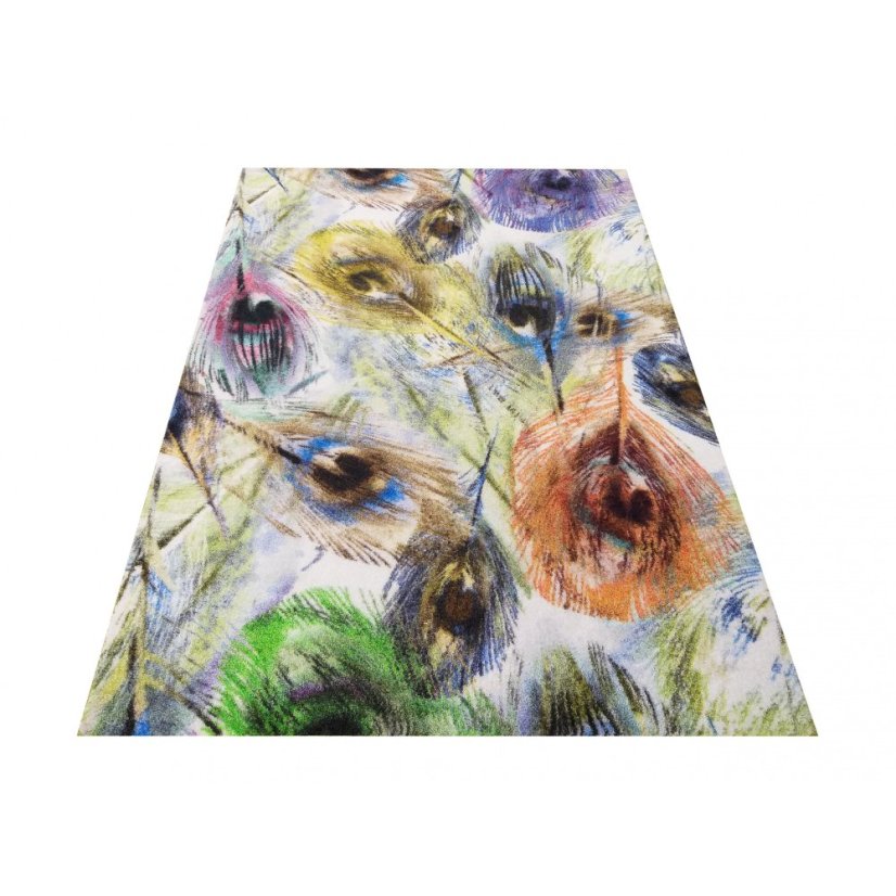 Farebný koberec s motívom pávích pierok do obývačky - Rozmer koberca: Šírka: 200 cm | Dĺžka: 290 cm