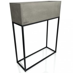 Kovový vysoký kvetináč v šedej farbe s hladkým povrchom LOFT FIORINO 62X22X80 cm