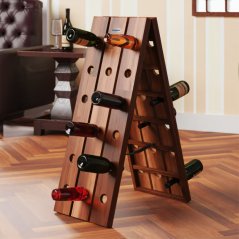 Zložljivo leseno stojalo za vino iz akacijevega lesa za 36 steklenic