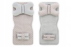 Kinderwagenmatte Weiß/Grau mit Sternmotiv