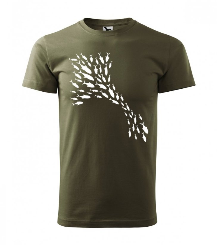 Férfi póló halászok számára halas nyomtatással