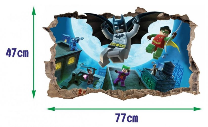 Batman szuperhős falmatrica 47x77cm