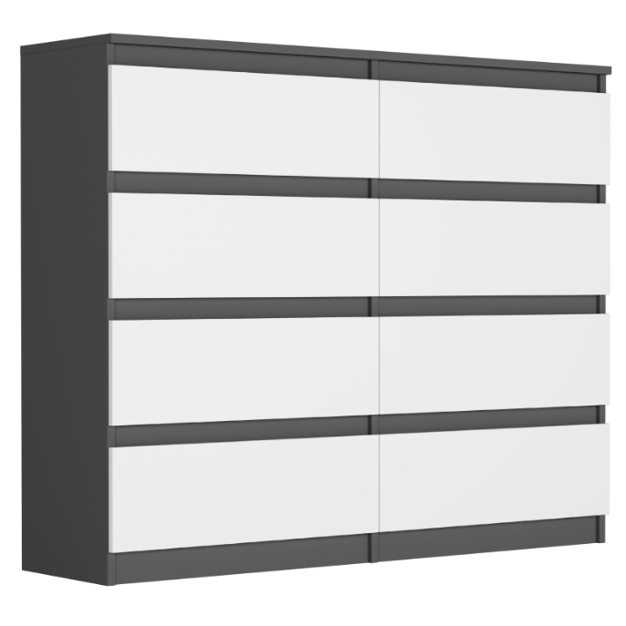 Komoda s 8 šuflíkmi R-120-S8 - rôzne farebné prevedenia