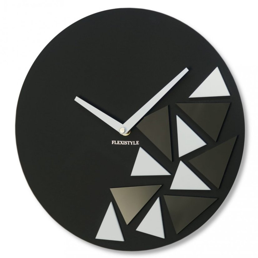 Elegante schwarze Acrylglasuhr, 30 cm