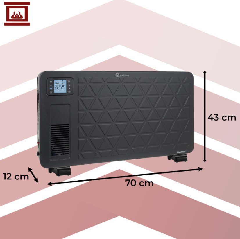 Încălzitor convector electric cu economie de energie KAMINER ZIFLO 2300W cu WIFI și telecomandă