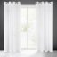 Perdea albă frumoasă pe cercuri cu flori decorative din zirconiu cubic 140 x 250 cm