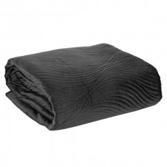 Kvalitný prešívaný prehoz na posteľ čiernej farby