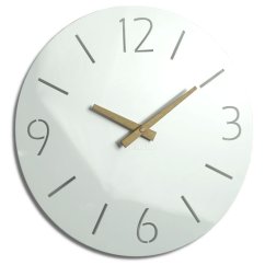Bela stenska ura z lesenimi kazalci