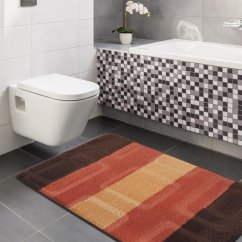 Barna fürdőszobai szőnyegek mintával