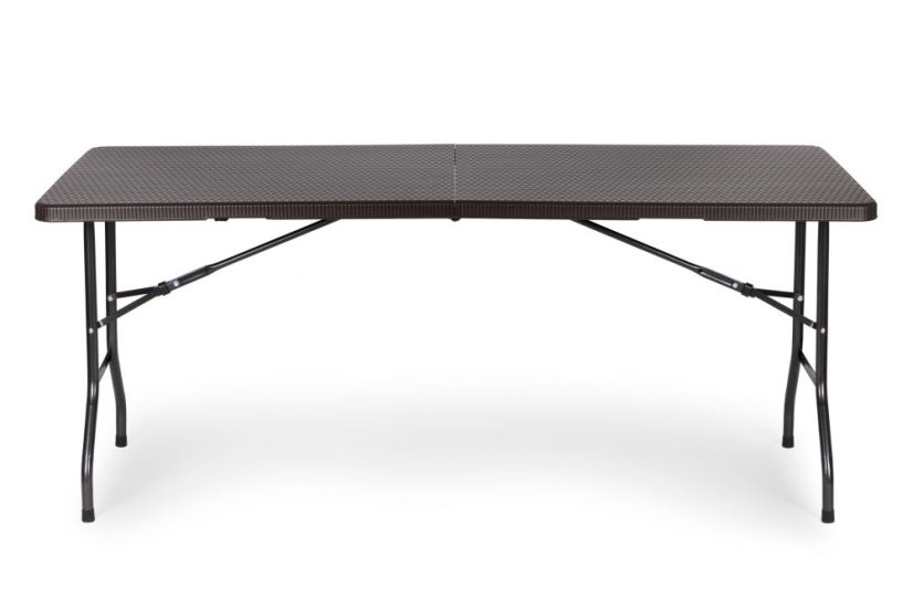 Skladací záhradný banketový cateringový stôl 180 cm - ratan