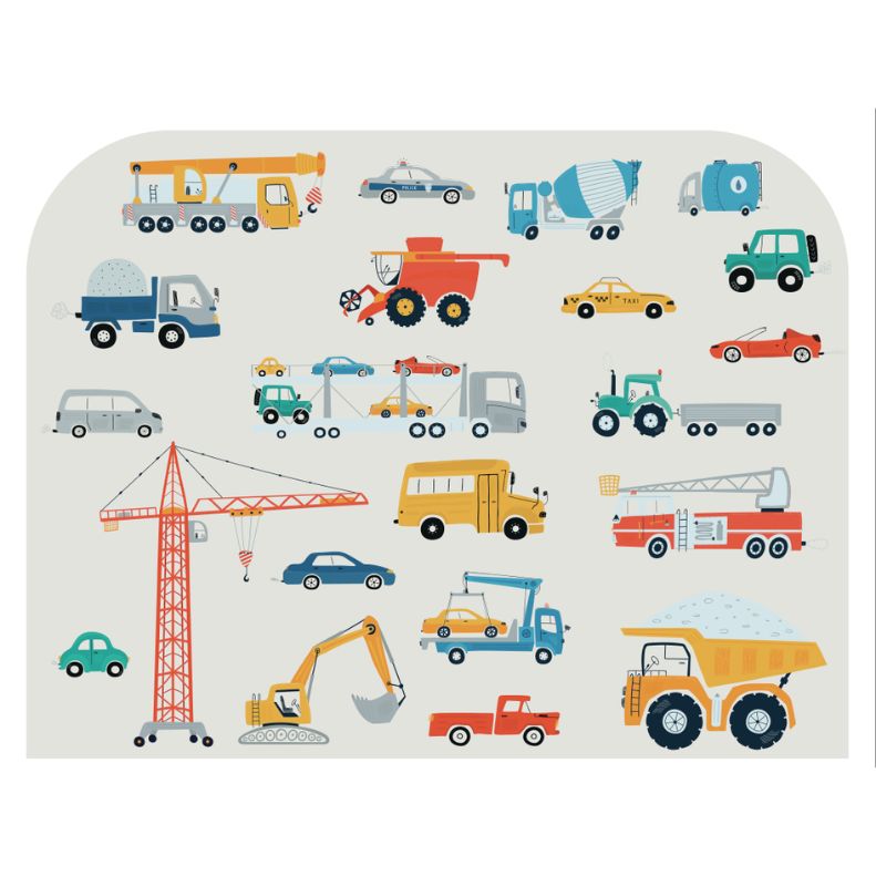 Detská posteľ  140 x 70 cm s motívom nákladných áut