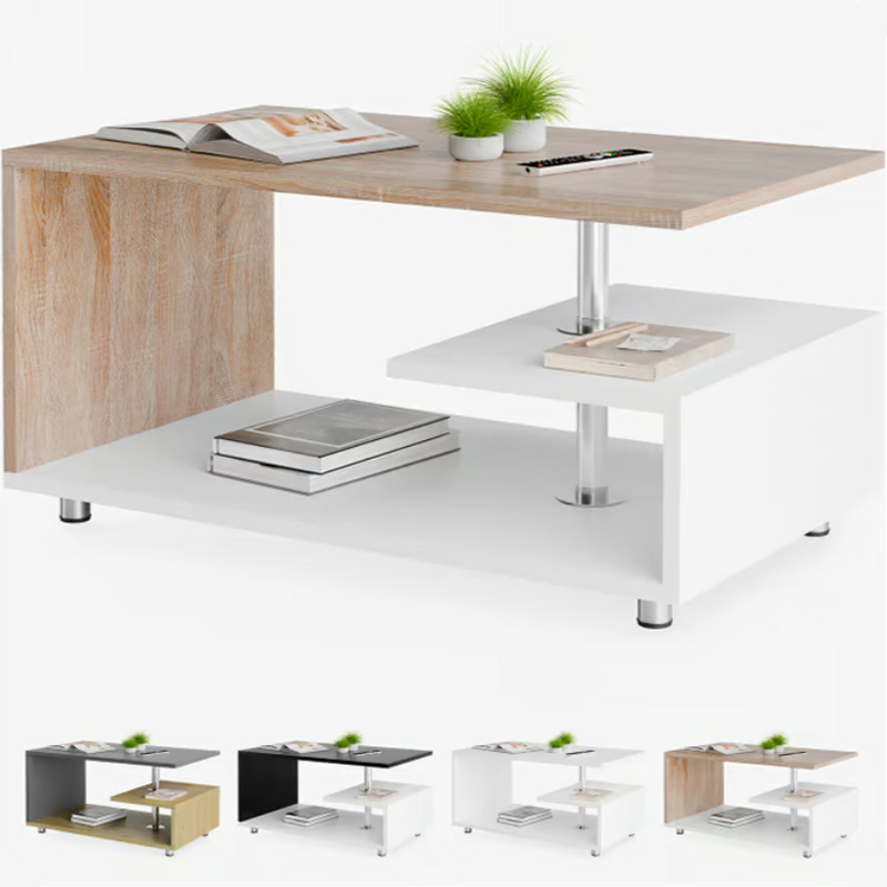 Modern Orlando dohányzóasztal alsó polccal - 95×55×50 cm