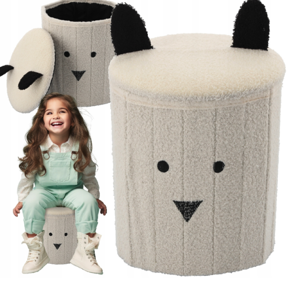 Aranyos gyermek összecsukható puff tárolóhellyel