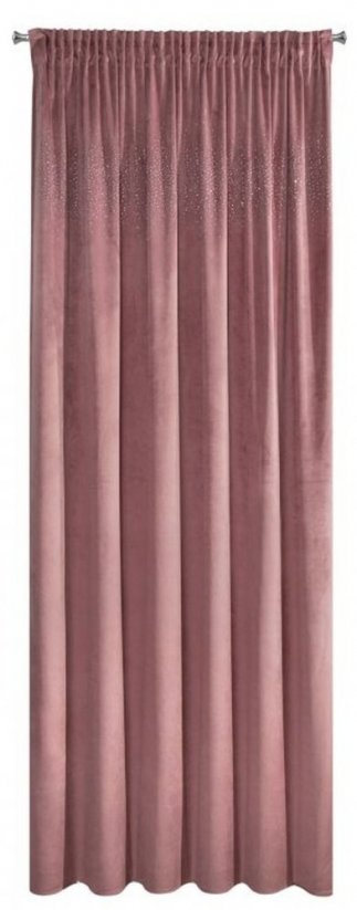 Rózsaszín sötétítő függöny ráncolószalaggal 140 x 270 cm