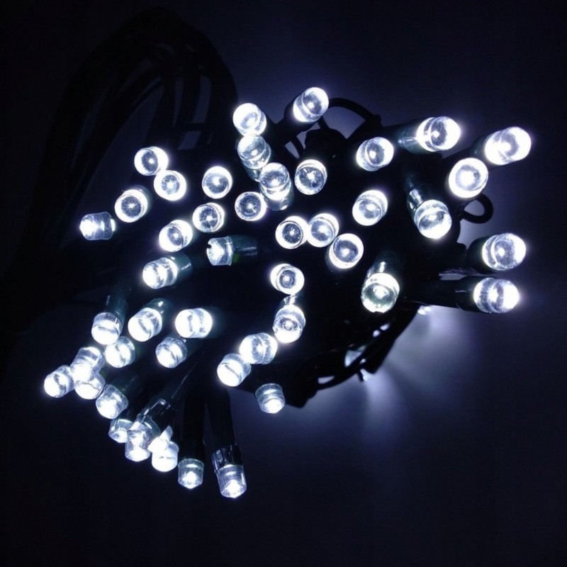 Crăciun LED iluminat alb rece - Număr de becuri: 100 LED/8 m