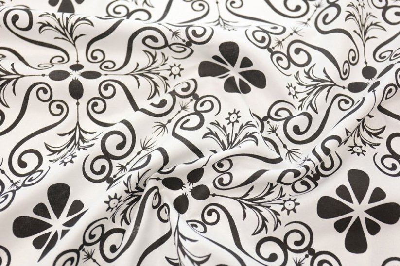 Lenjerie de pat elegantă scandinavă din microfibră culoarea alb negru