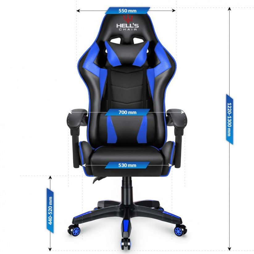 Herní židle HC-1007 černá a modrá