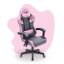 Dječja stolica za igru HC - 1004 siva i roza s bijelim detaljem