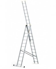 Viacúčelový hliníkový rebrík, 3 x 12 priečok a nosnosť 150 kg