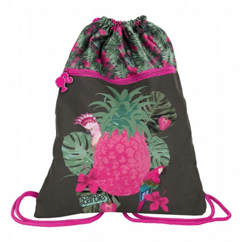Krásný školní batoh zeleno růžové barvy s penálem a vakem