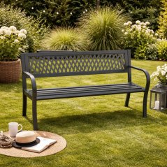 Panchina da giardino in alluminio 125 x 53 x 77 cm